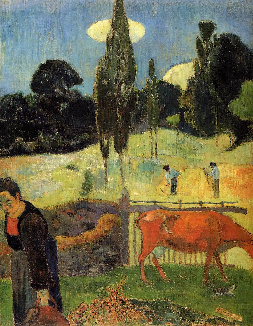 The Red Cow - Paul Gauguin Painting